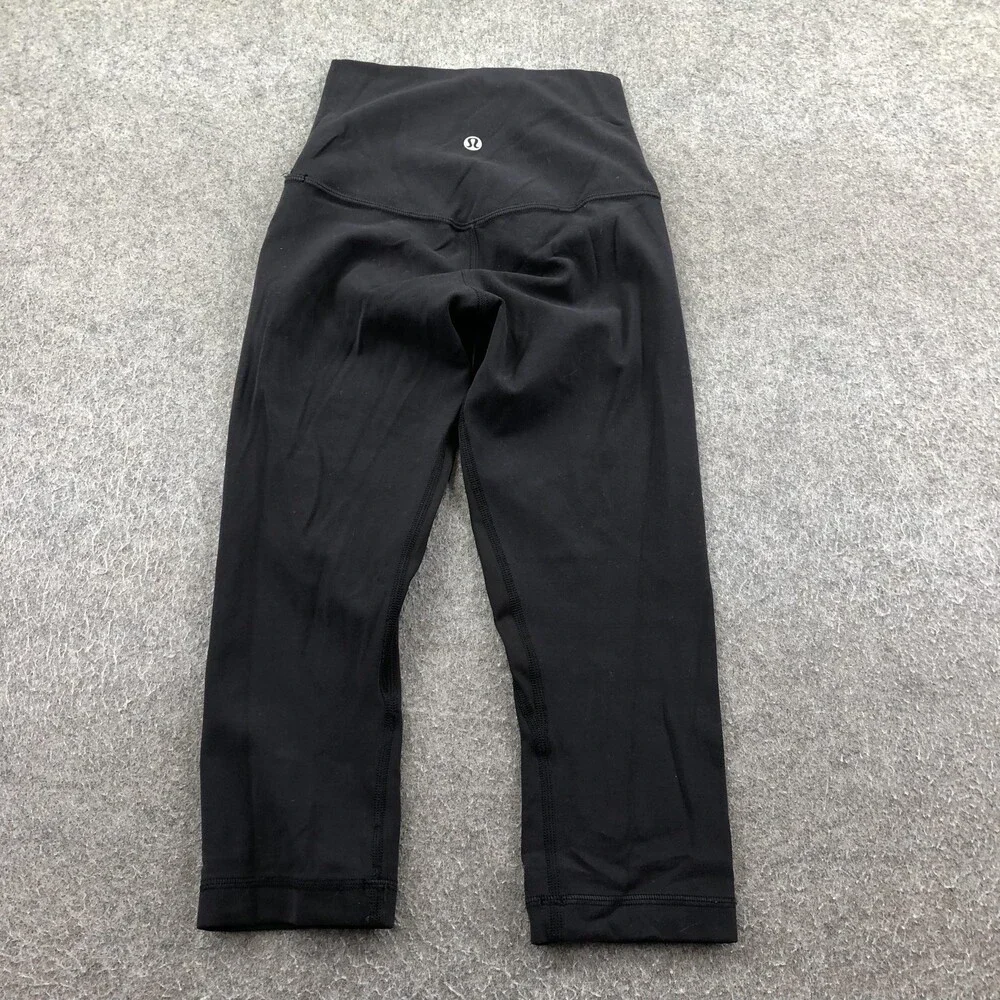 Lululemon Leggings Womens 0 Black High Rise Capri Cropped Yoga Gym Athletic - Picture 5 of 9